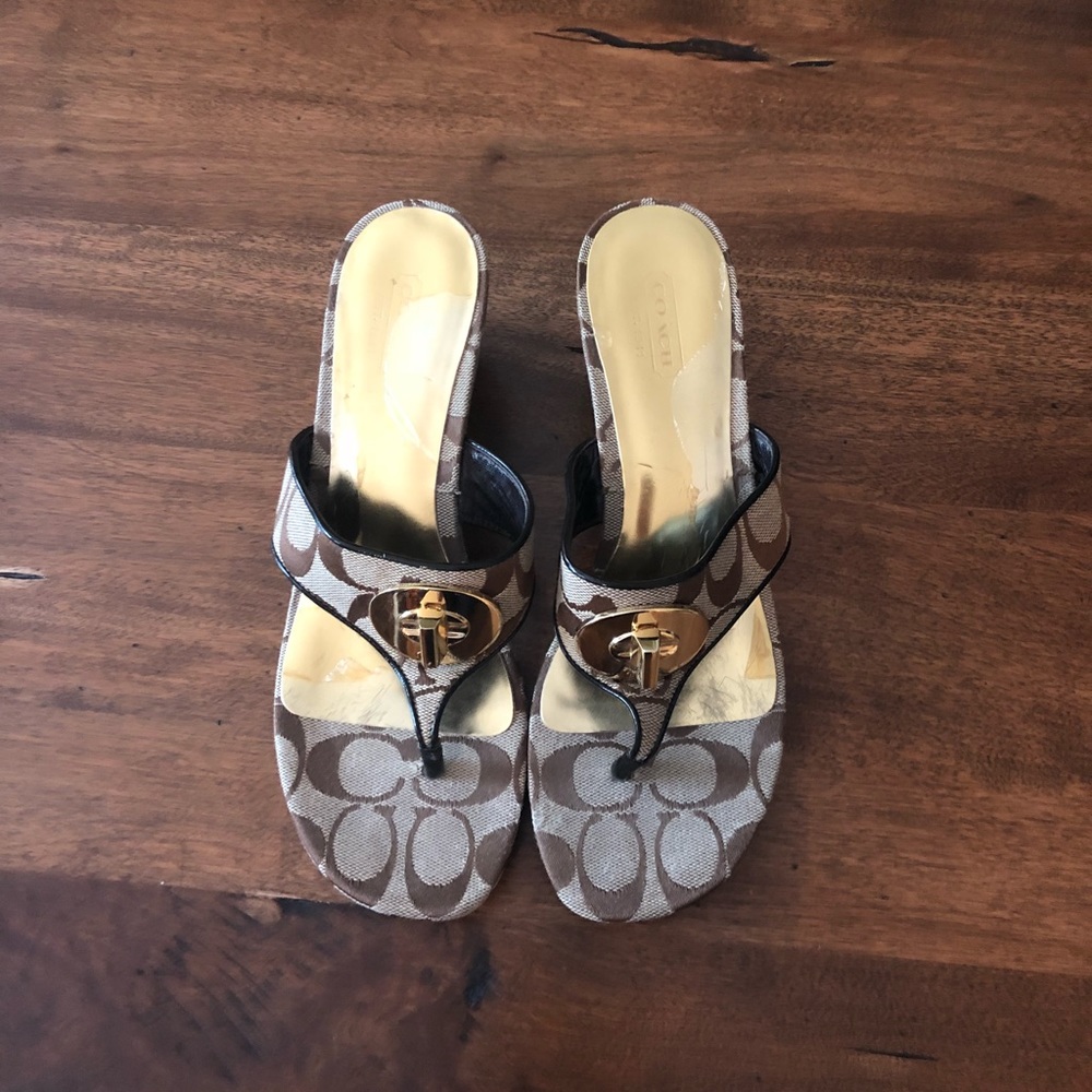 Coach wedges with original box